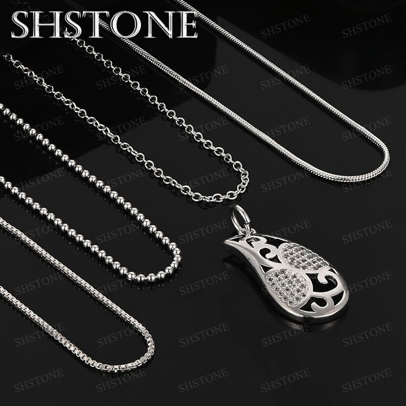 925 Sterling Silver Cross AAA Zircon Heart Water Drop Horse Pendant Necklace Fashion Design Jewelry Unisex Birthday Party Gift
