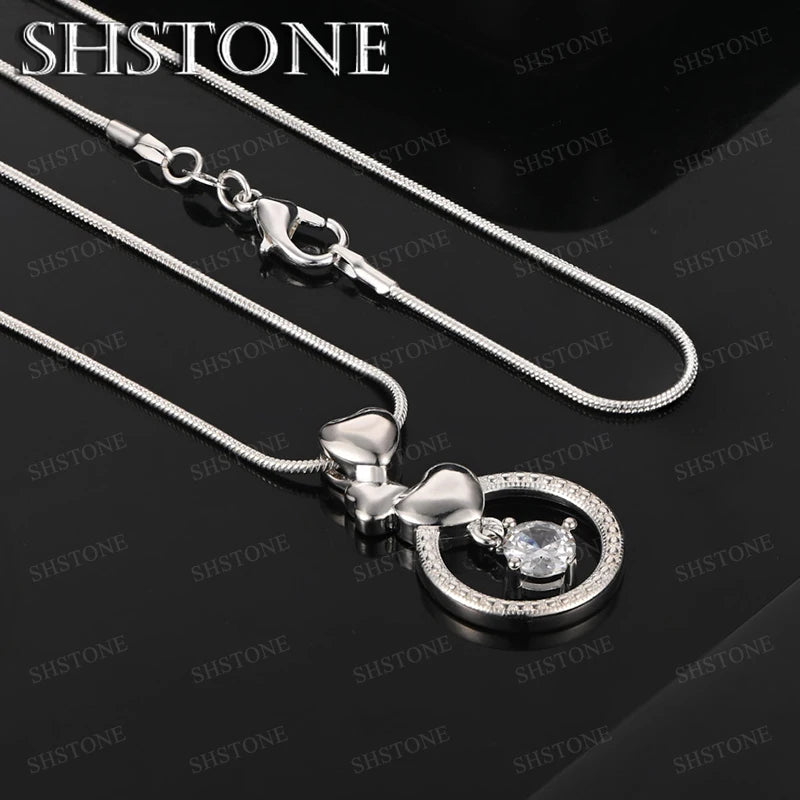 925 Sterling Silver Cross AAA Zircon Heart Water Drop Horse Pendant Necklace Fashion Design Jewelry Unisex Birthday Party Gift