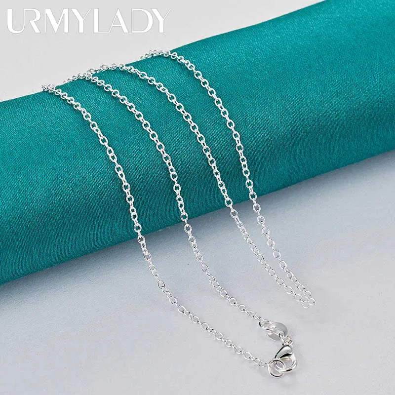 URMYLADY 925 Sterling Silver Cross Pendant 16-30 Inch Necklace Chain For Women Wedding Engagement Jewelry