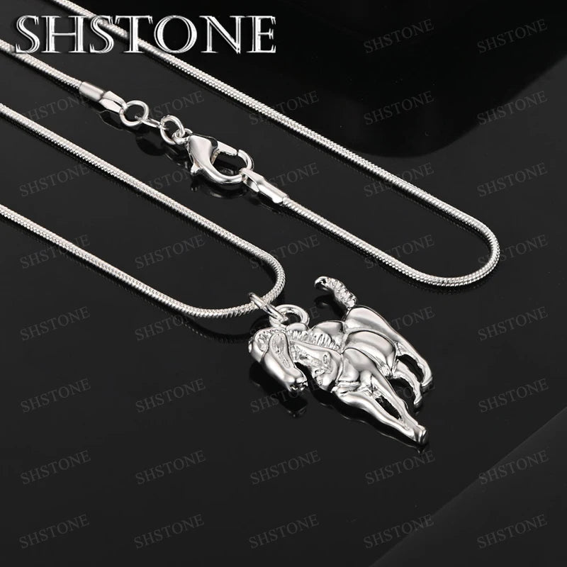 925 Sterling Silver Cross AAA Zircon Heart Water Drop Horse Pendant Necklace Fashion Design Jewelry Unisex Birthday Party Gift